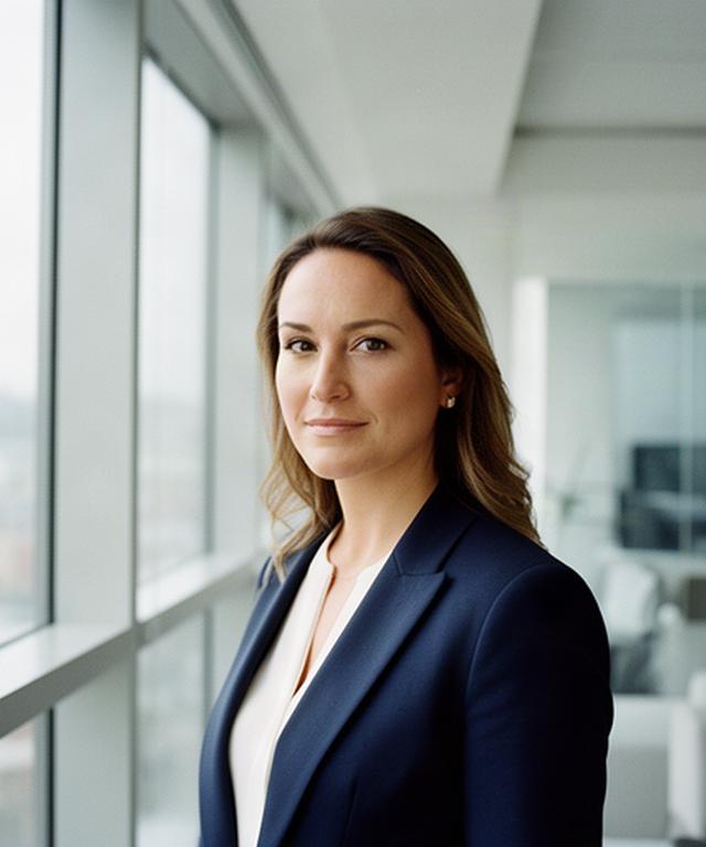 Businessporträt einer Frau in einem modernen Büro mit grossen Fenstern